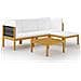Set Divani Da Giardino 5 Pz Con Cuscini Crema Massello Acacia - Foto miniatura 1