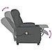 Poltrona Massaggiante Reclinabile Grigio Scuro In Tessuto - Foto miniatura 5