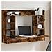 Scrivania A Parete Rovere Fumo 105x48x75cm Legno Multistrato - Foto miniatura 1