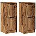 Credenze 2 pz Legno Antico 30x30x70 cm in Legno Multistrato - Foto miniatura 1