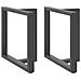 Gambe Tavolo Pranzo A T 2pz Antracite 70x35x(72-73) Cm Acciaio - Foto miniatura 1