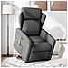Poltrona Alzapersona Massaggi Elettrica Grigio Scuro Tessuto - Foto miniatura 2