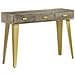 Tavolo Consolle Massello Di Mango Grigio E Ottone 110x35x76 Cm - Foto miniatura 2
