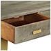Tavolo Consolle Massello Di Mango Grigio E Ottone 110x35x76 Cm - Foto miniatura 8