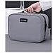 Elegante Beauty Case Da Viaggio In Pelle Pu Per Uomo Grey - Foto miniatura 3