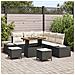 Set di Divani da Giardino 8 Pezzi con Cuscini Neri in Polyrattan, Divano da Giardino 2 Posti con Cuscini Neri in Polyrattan, Set da Pranzo da Giardino 3 Pezzi con Cuscini Neri in Polyrattan - Foto miniatura 2