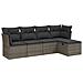 Set Divano da Giardino 5 pz con Cuscini Grigio in Polyrattan - Foto miniatura 1