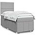 Giroletto a Molle con Materasso Grigio Chiaro 80x200 cm Tessuto - Foto miniatura 2