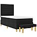 Letto Box Spring con Materasso e Panchina Nero 100x200 cm Tessuto - Foto miniatura 8