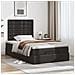 Struttura Letto Pouf con Materasso Nero 120x200 cm Similpelle - Foto miniatura 3