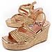 Montevita Sandalo Con Zeppa Esparto Salia7 D'oro . - Foto miniatura 1