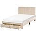 Letto Con Cassetti Contenitori Velluto Lonzac 120 X 200 Cm Beige - Foto miniatura 2