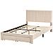 Letto Con Cassetti Contenitori Velluto Lonzac 120 X 200 Cm Beige - Foto miniatura 4