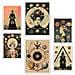 Set Di 6 Stampe Pittura Decorativa, Collage Surreale Nel Mistico Ed Esoterico, Illustrazioni Incorniciate In Beige E Nero A3 & A4 Cornice Bianca - Foto miniatura 1