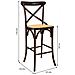 Sgabello In Legno E Seduta In Rattan Marrone 45x53x75/116h - Foto miniatura 8