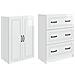 Set di armadi 2 pcs Bianco Lucido 66 x 34,5 x 87 cm - Foto miniatura 3