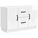 Credenza Bianco Lucido 89 x 34,5 x 57 cm Legno ingegnerizzato - Foto miniatura 1