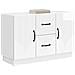 Credenza Bianco Lucido 89 x 34,5 x 57 cm Legno ingegnerizzato - Foto miniatura 2