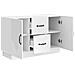 Credenza Bianco Lucido 89 x 34,5 x 57 cm Legno ingegnerizzato - Foto miniatura 3