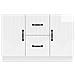 Credenza Bianco Lucido 89 x 34,5 x 57 cm Legno ingegnerizzato - Foto miniatura 4
