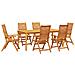 Set da Pranzo per Giardino 7 pcs Marrone - Foto miniatura 1