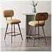 Set Di 2 Sgabelli Da Bar Bsm02 In Ecopelle Pu Girevoli Con Gambe In Metallo Colore Marrone - Foto miniatura 2