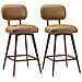 Set Di 2 Sgabelli Da Bar Bsm02 In Ecopelle Pu Girevoli Con Gambe In Metallo Colore Marrone - Foto miniatura 1