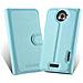Custodia Compatibile Con Htc One X / X+ In Pastello Blu - Coperchio Protettiva Con Chiusura Magnetica, Funzione Stand E Tasca Per Le Carte - Foto miniatura 3