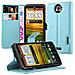 Custodia Compatibile Con Htc One X / X+ In Pastello Blu - Coperchio Protettiva Con Chiusura Magnetica, Funzione Stand E Tasca Per Le Carte - Foto miniatura 9