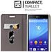 Custodia Compatibile Con Sony Xperia M4 Aqua In Grigio Chiaro Marrone - Coperchio Protettiva Con Chiusura Magnetica, Funzione Stand E Tasca Per Le Carte - Foto miniatura 6
