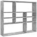 Scaffale a Parete Grigio Cemento 90x16x78 cm Legno Multistrato - Foto miniatura 1