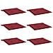 Cuscini Per Sedie Da Giardino 6 Pz Rosso Vino 50x50x4cm Tessuto - Foto miniatura 7
