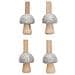 4 Pinze A Fungo In Legno Glitter Argento - Foto miniatura 1