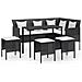 Set Mobili 5 Pz Divano A L Con Cuscini In Polyrattan Nero - Foto miniatura 2