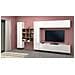 Parete Attrezzata Gualtiero, Set Salotto Porta Tv A 4 Ante, Mobile Soggiorno Multiuso, 100% Made In Italy, Cm 350x30h180, Bianco Lucido - Foto miniatura 1