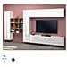 Parete Attrezzata Gualtiero, Set Salotto Porta Tv A 4 Ante, Mobile Soggiorno Multiuso, 100% Made In Italy, Cm 350x30h180, Bianco Lucido - Foto miniatura 4