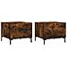 Tavolini Salotto 2 Pz Rovere Fumo 50x50x40cm Legno Multistrato - Foto miniatura 2