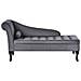 Chaise Longue Versione Sinistra Pessac Velluto Grigio Scuro Con Contenitore - Foto miniatura 2