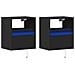 Mobili TV a Parete con Luci LED 2pz Neri 41x31x45 cm - Foto miniatura 5