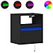 Mobili TV a Parete con Luci LED 2pz Neri 41x31x45 cm - Foto miniatura 1