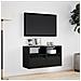 Mobili TV a Parete con Luci LED 2pz Neri 41x31x45 cm - Foto miniatura 8