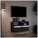 Mobili TV a Parete con Luci LED 2pz Neri 41x31x45 cm - Foto miniatura 10
