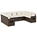 Set Divani Da Giardino 9pz Con Cuscini Marrone In Polyrattan - Foto miniatura 1