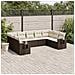 Set Divani Da Giardino 9pz Con Cuscini Marrone In Polyrattan - Foto miniatura 5
