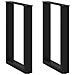 Gambe Tavolo Pranzo A Forma U 2 Pz Nero 50x(72-73) Cm Acciaio - Foto miniatura 1