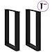 Gambe Tavolo Pranzo A Forma U 2 Pz Nero 50x(72-73) Cm Acciaio - Foto miniatura 3