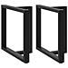 Gambe Tavolo Pranzo A Forma T 2pz Nero 80x35x(72-73) Cm Acciaio - Foto miniatura 1