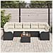 Set di Divani da Giardino  8 Pezzi con Cuscini Nero Polyrattan Acacia, Divano da Giardino  2 Posti con Cuscini Nero Polyrattan - Foto miniatura 3