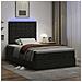Struttura Letto Pouf con Materasso Nero 120x200 cm Similpelle - Foto miniatura 3