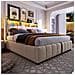 Letto Imbottito Idraulicamente 180x200cm Con Illuminazione Led E Presa Usb, Testiera Con Ripiani, Letto Matrimoniale Per Adulti, Lino, Beige, Senza Materasso - Foto miniatura 2